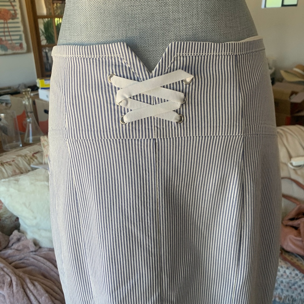 Lace up back pencil skirt